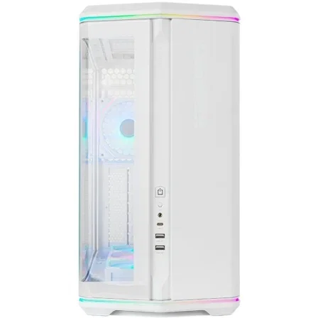 NOX Hummer Anvil Semitorre Blanca ARGB Cristal Curvo